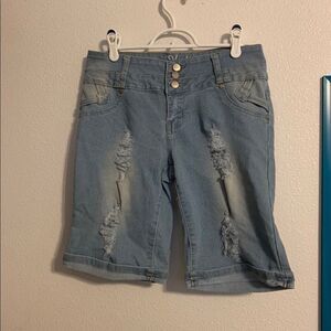 Kaba Jeans NEW Size 13 Blue‎ Distressed Jean Shorts